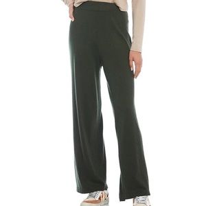 GIANNI BINI DAPHNE HIGH WAISTED WIDE LEG PULL-ON PANTS DARK GREEN / S.